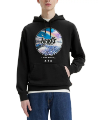 Мужское худи Levi's с принтом 1159842185 (Черный XXL)