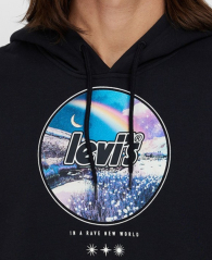 Мужское худи Levi's с принтом 1159842185 (Черный XXL)
