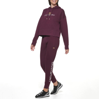Женское худи DKNY на флисе 1159844542 (Бордовый L)
