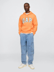 Мужское худи на флисе GAP с логотипом 1159848130 (Оранжевый S)