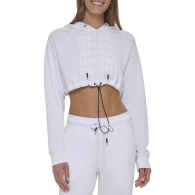 Женское укороченное худи DKNY на флисе 1159850500 (Белый XL)