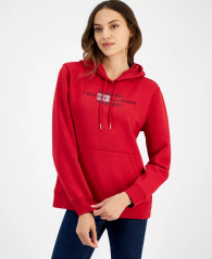Женское худи Tommy Hilfiger на флисе 1159853452 (Красный M)