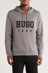 Мужское худи HUGO by Hugo Boss с логотипом 1159854696 (Серый XXL)