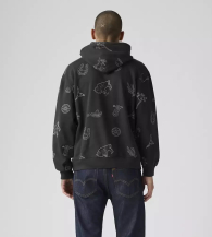 Чоловіче худи на флісі Levi's з вишивкою 1159857212 (Сірий XXL)