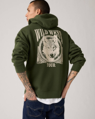 Мужское худи на флисе Levi's с принтом 1159858843 (Зеленый XL)