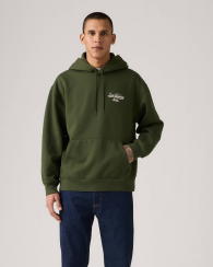 Мужское худи на флисе Levi's с принтом 1159858843 (Зеленый XL)