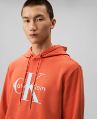 Мужское худи на флисе Calvin Klein с логотипом 1159863865 (Оранжевый XXL)