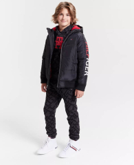 Худі на флісі Tommy Hilfiger з логотипом 1159864919 (Чорний/Сірий L) на зріст 150-152 см