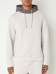 Чоловічий худі Armani Exchange з контрастним капюшоном 1160226731 (Бежевий/Сірий XXL)