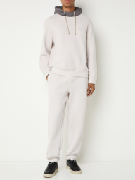 Чоловічий худі Armani Exchange з контрастним капюшоном 1160226731 (Бежевий/Сірий XXL)