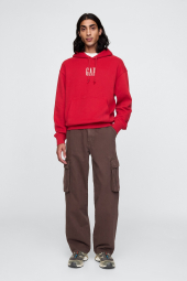 Мужское худи на флисе GAP с вышивкой 1161328227 (Красный XXL)