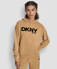 Женское худи на флисе DKNY с логотипом 1162656178 (Бежевый M)