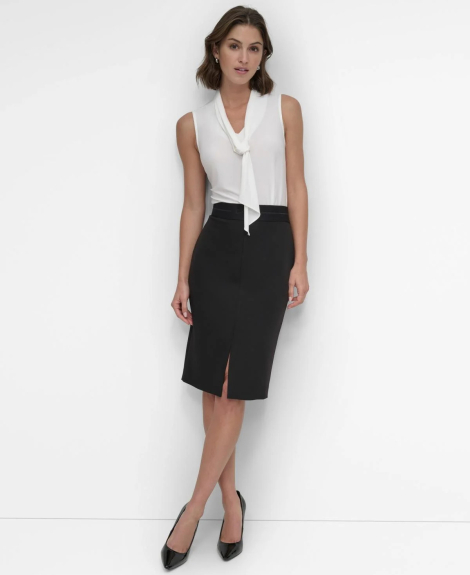 Стильна спідниця-олівець DKNY з розрізом спереду 1159839791 (Чорний 8)