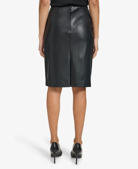 Женская юбка карандаш Calvin Klein из экокожи 1159841345 (Черный 12)