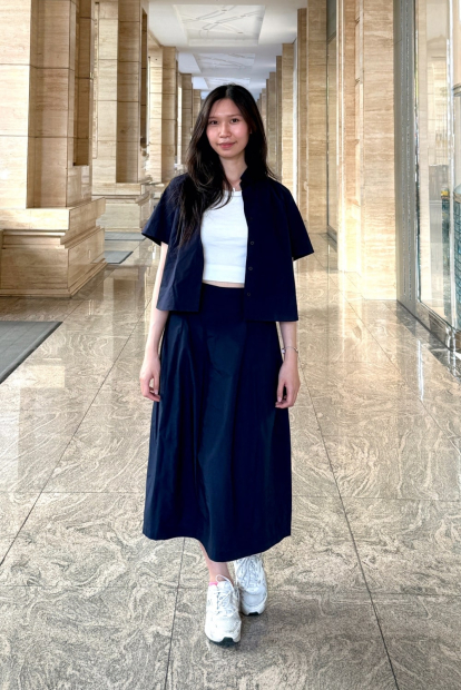 Женская юбка UNIQLO миди 1159842807 (Синий S)