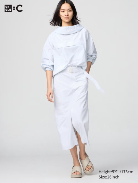 Женская юбка UNIQLO с поясом 1159842988 (Белый 25)