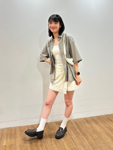 Жіноча спідниця-шорти UNIQLO з легкої джинсової тканини 1159843556 (Бежевий S)