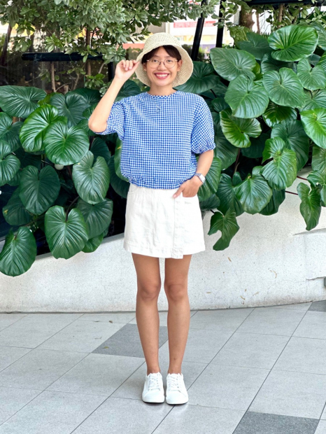 Жіноча спідниця-шорти UNIQLO з легкої джинсової тканини 1159843556 (Бежевий S)