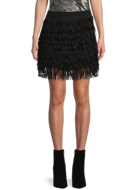 Женская юбка GUESS с бахромой 1159847057 (Черный XS)