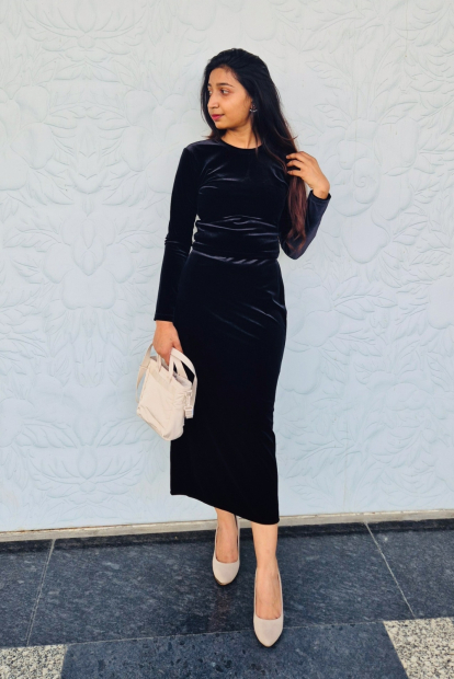 Жіноча спідниця велюрова UNIQLO 1159849461 (Чорний M)