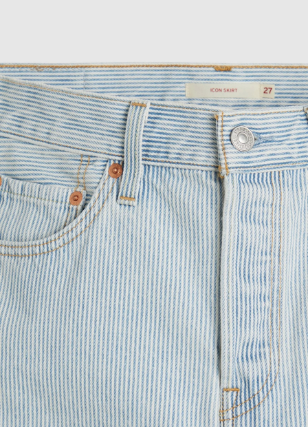 Женская мини-юбка в полоску Levi's с карманами 1159849752 (Голубой 25)