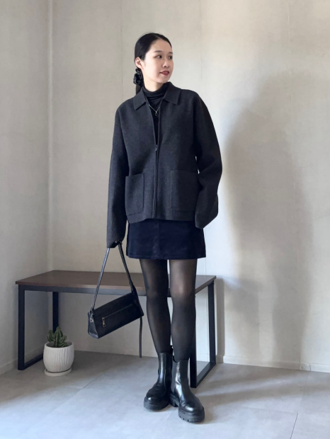 Женская вельветовая мини-юбка UNIQLO 1159850772 (Синий L)