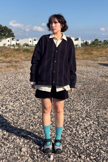 Женская вельветовая мини-юбка UNIQLO 1159850772 (Синий L)