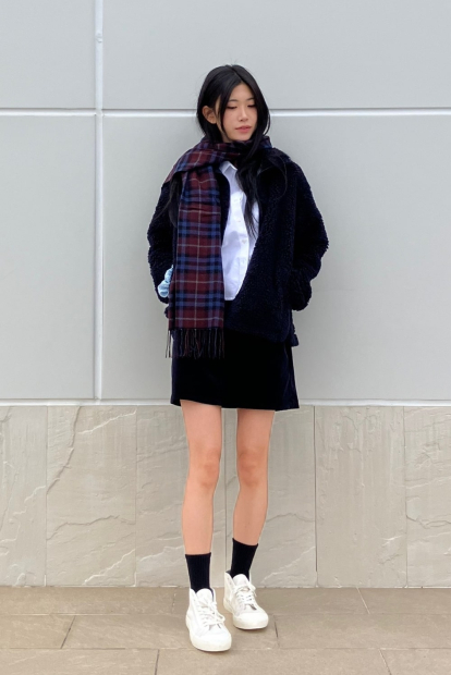 Женская вельветовая мини-юбка UNIQLO 1159850772 (Синий L)