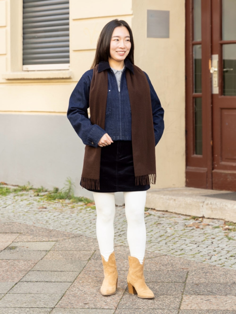 Женская вельветовая мини-юбка UNIQLO 1159850772 (Синий L)