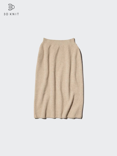 Женская вязаная юбка 3D Knit UNIQLO 1159851125 (Бежевый M)
