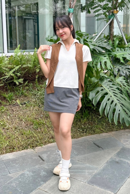 Юбка со вшитыми шортами UNIQLO в клетку 1159851466 (Серый L)