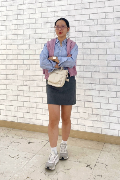 Юбка со вшитыми шортами UNIQLO в клетку 1159851466 (Серый L)