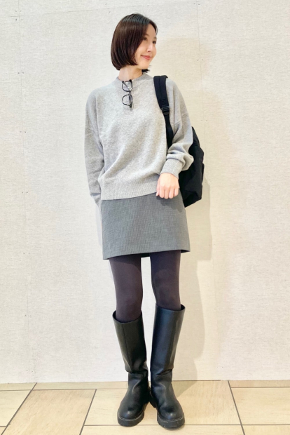 Юбка со вшитыми шортами UNIQLO в клетку 1159851466 (Серый L)