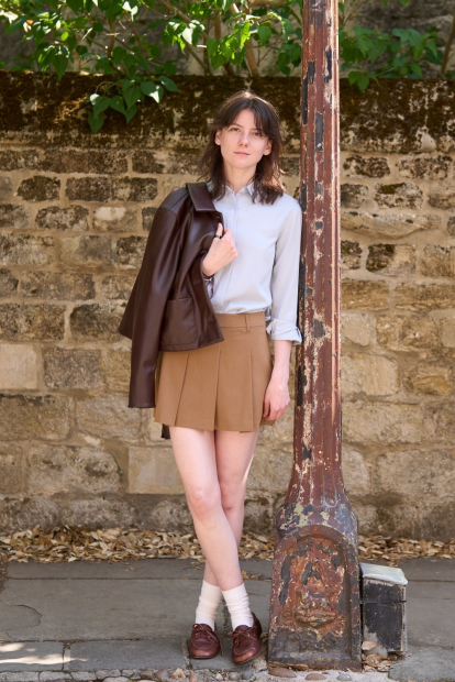 Складчатая юбка UNIQLO со вшитыми шортами 1159851485 (Коричневый L)