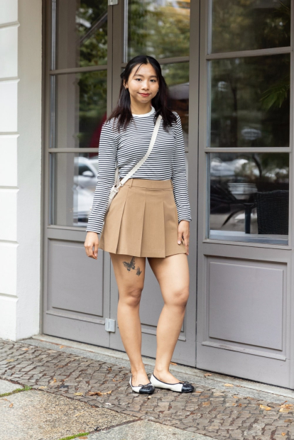 Складчатая юбка UNIQLO со вшитыми шортами 1159851485 (Коричневый L)