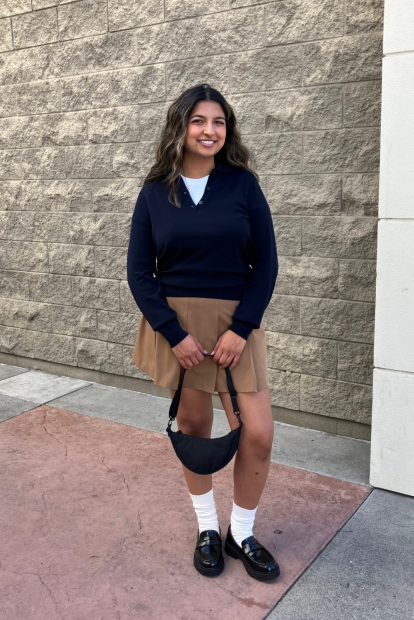 Складчатая юбка UNIQLO со вшитыми шортами 1159851485 (Коричневый L)