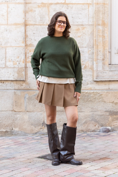 Складчатая юбка UNIQLO со вшитыми шортами 1159851485 (Коричневый L)