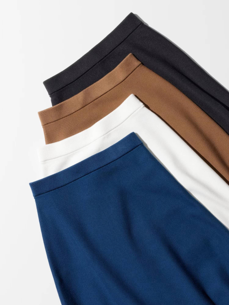 Вязаная эластичная юбка UNIQLO 1159851823 (Белый S)