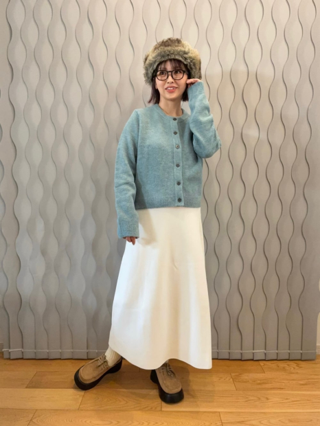 Вязаная эластичная юбка UNIQLO 1159851823 (Белый S)