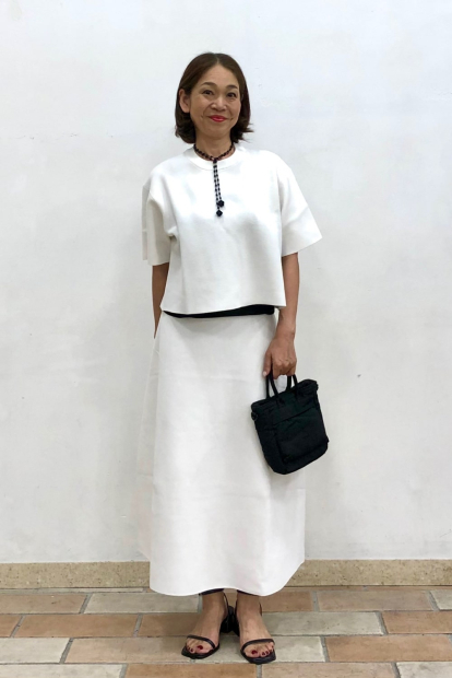 Вязаная эластичная юбка UNIQLO 1159851823 (Белый S)