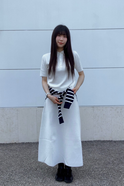 Вязаная эластичная юбка UNIQLO 1159851823 (Белый S)