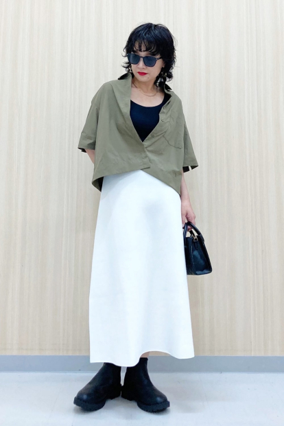 Вязаная эластичная юбка UNIQLO 1159851823 (Белый S)