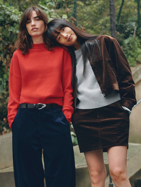 Женская вельветовая мини-юбка UNIQLO 1159851830 (Коричневый L)