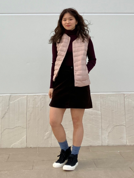 Женская вельветовая мини-юбка UNIQLO 1159851830 (Коричневый L)