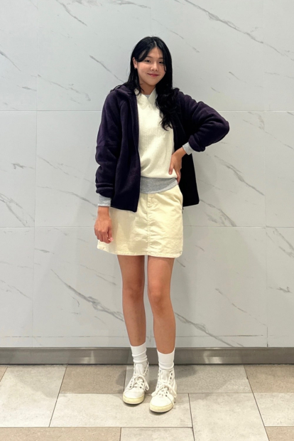 Женская вельветовая мини-юбка UNIQLO 1159854893 (Молочный L)