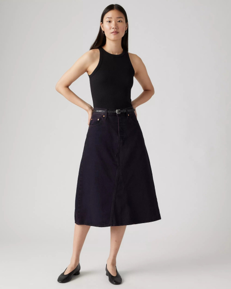 Женская джинсовая юбка-миди Levi's 1159852700 (Черный 25)