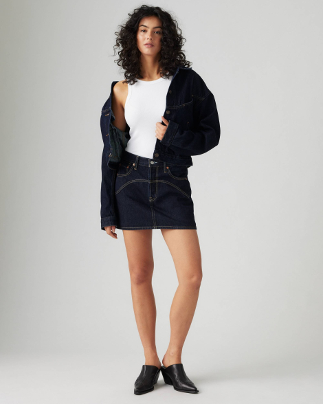 Джинсовая юбка Levi's мини 1159853278 (Синий 25)