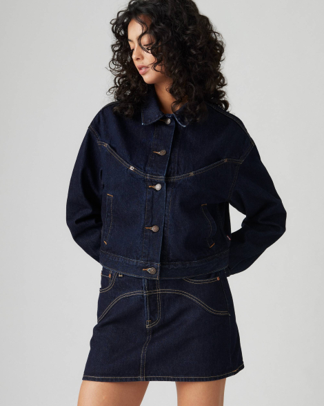 Джинсовая юбка Levi's мини 1159853278 (Синий 25)