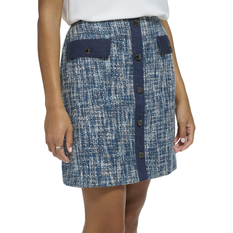 Женская твидовая юбка Calvin Klein 1159853975 (Синий/Белый 14)