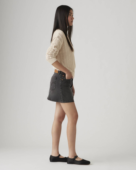 Джинсовая юбка Levi's мини 1159857385 (Серый 28)